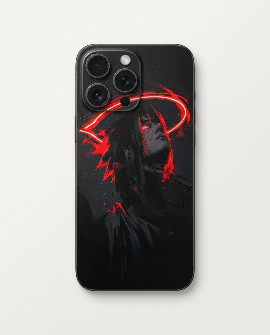 Premium Neon Red Itachi Uchiha Anime Vinyl Phone Skin