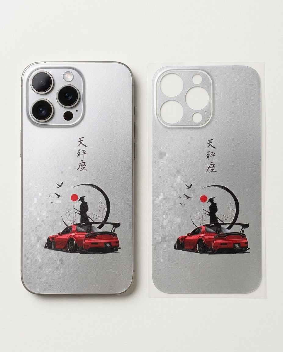 Anime Samurai Red Sports Car Vinyl Mobile Skin
