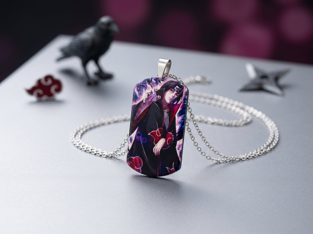 Itachi Uchiha Necklace Akatsuki Silver Pendant