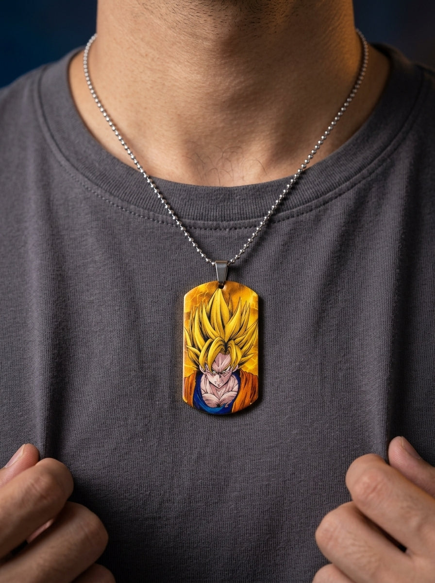 Super Saiyan Goku Pendant Necklace | Dragon Ball Z Metal