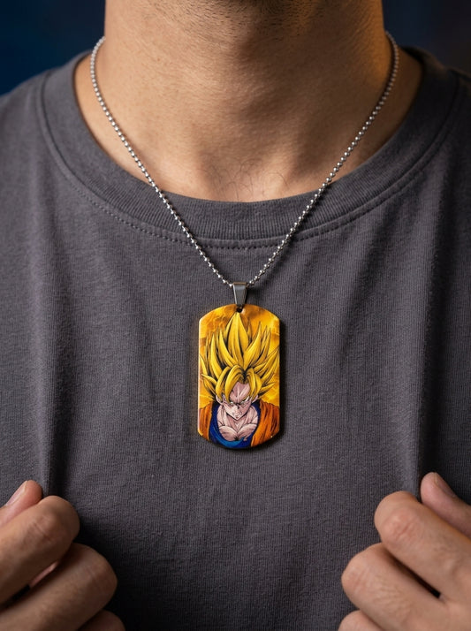 Super Saiyan Goku Pendant Necklace | Dragon Ball Z Metal
