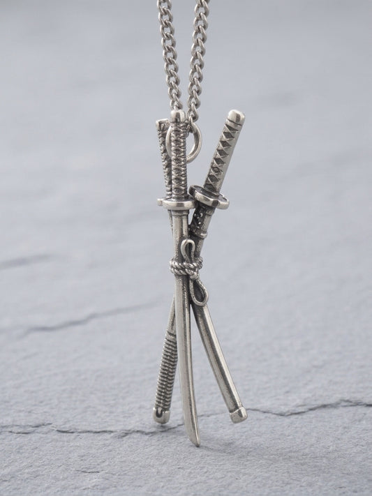 Zoro 3-Sword Santoryu Sterling Silver Pendant Necklace