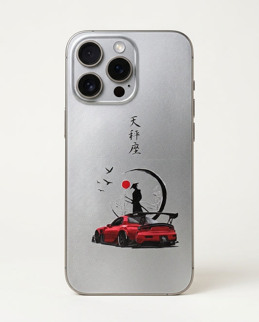 Anime Samurai Red Sports Car Vinyl Mobile Skin