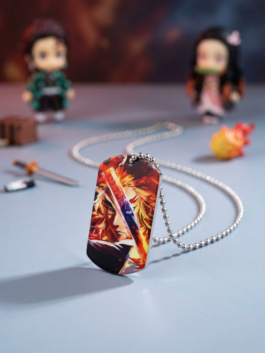 Demon Slayer Kyojuro Rengoku Flame Hashira Pendant Necklace