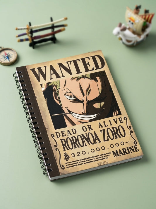 One Piece: Roronoa Zoro "WANTED" Spiral Notebook